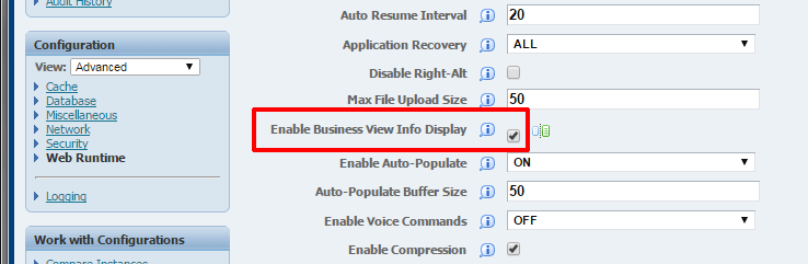 Включение отображения бизнес-представления и таблиы для элемента данных Включение отображения бизнес-представления и таблиы для элемента данных