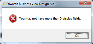 Сообщение об ошибке. Выбрано более 5 полей для вывода в автопредложении