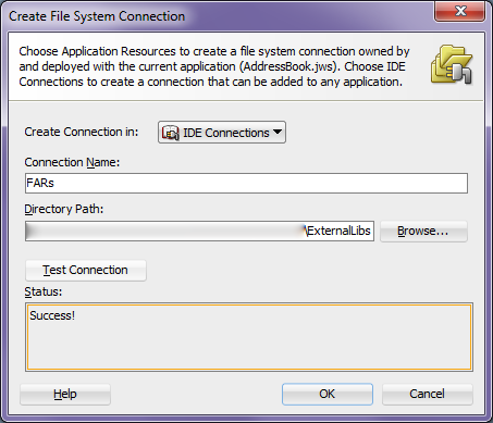 Окно Create File System Connection Окно Create File System Connection