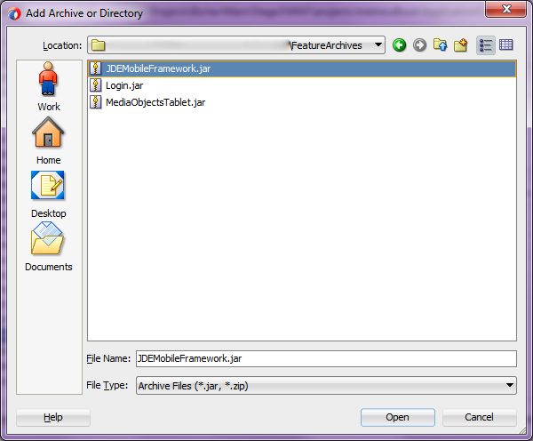 Путь к JDEMobileFramework.jar Путь к JDEMobileFramework.jar
