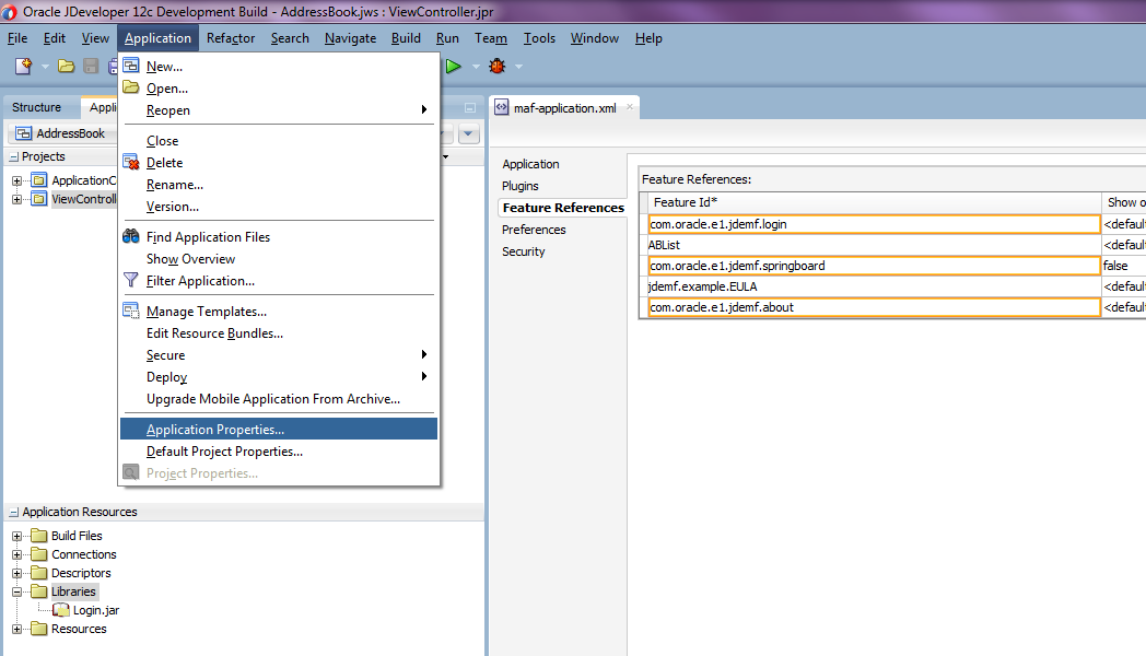 Application Properties Application Properties