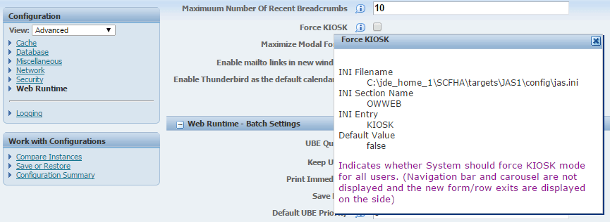 Включение упрощенного режима для веб-сервера Включение упрощенного режима для веб-сервера